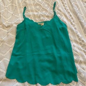NWOT teal scallop tank top